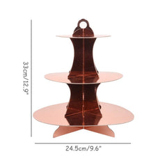 Showlu Fashion Store 1set cake stand Birthday Party Decorations Rose Gold Cake Stand Adult Birthday Party Tablecoth Napkins Anniversaire Wedding Decor Party Supplies