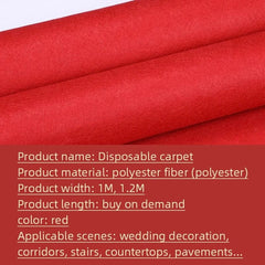 SHOWLU FASHION STORE 1x20m Red Carpet Wedding Carpet Aisle Non-slip Non-woven White Wedding Carpet Customized Running Rugs Carpets for Living Room