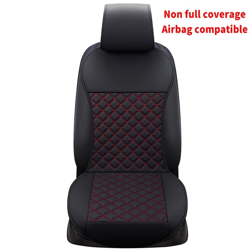 Showlu Fashion Store 2 1PC Pu Leather Quilted Car Cushion Fashion Luxury Men's Women's Car Seat Cover All Season Universal Auto Interior Accessories