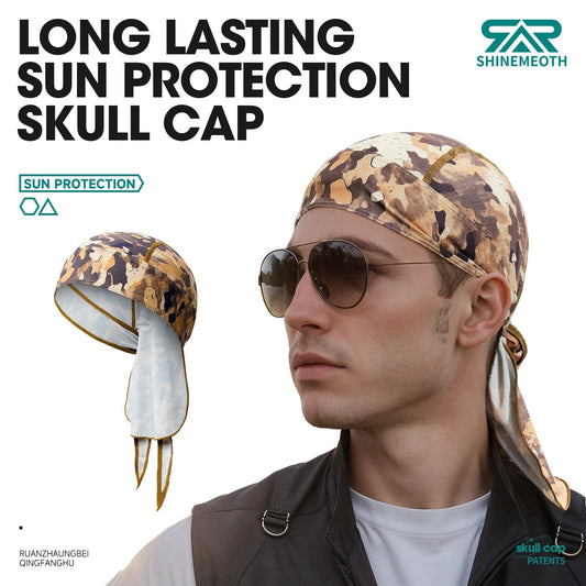 SHOWLU FASHION STORE 2/3Pcs Camo Pirate Hat-UV Protection Pirate Bandana Skull Caps Summer Head Scarf For Men Women Sweat Wicking Prints Cycling Caps