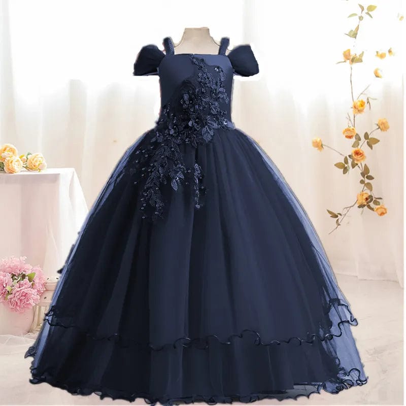  Showlu Fashion Store 2-4 / 6T New Princess Girls Dress 2022 Summer Lace Bridesmaid Party Dress Flower Costume Kids Dresses For Girls Wedding Dress Vestido