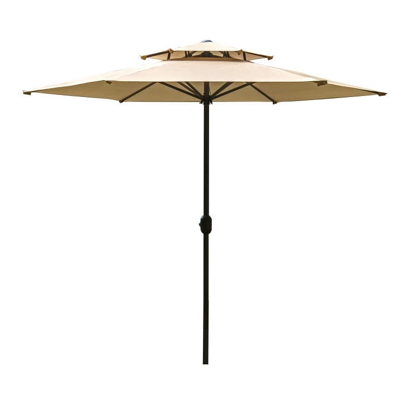 Showlu Fashion Store 2.5 m Double Top Beige Sunshade and Rainproof(No base) 1 2 M 2.5 M Outdoor Rain-Proof Sunshade Sun-Proof Straight Umbrella Coffee Bar Outdoor Sun Umbrella Terrace Balcony Garden