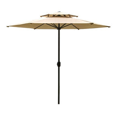 Showlu Fashion Store 2.5 m Double Top Beige Sunshade and Rainproof(No base) 1 2 M 2.5 M Outdoor Rain-Proof Sunshade Sun-Proof Straight Umbrella Coffee Bar Outdoor Sun Umbrella Terrace Balcony Garden