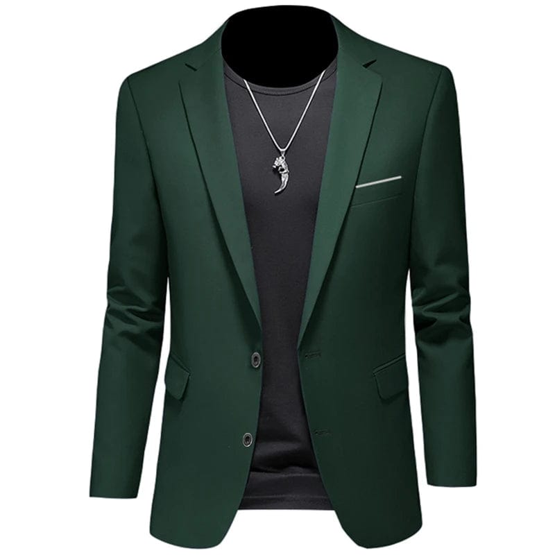 Showlu Fashion Store 2 Button Green / Asian 6XL is US 3XL 2023 Fashion New Men's Leisure Casual Boutique Business Solid Color Slim Fit Suit Blazers Jacket Dress Coat