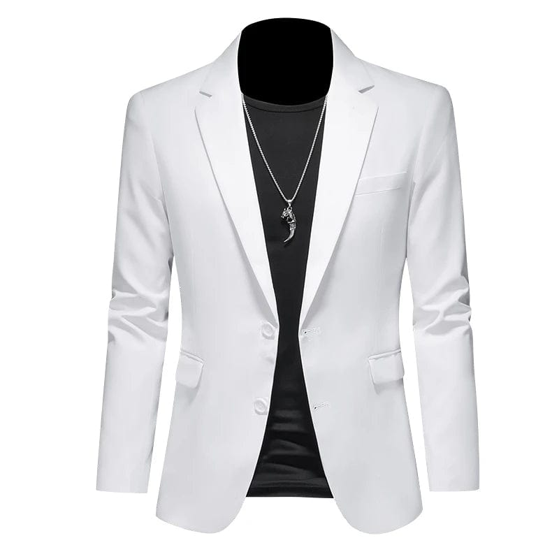 Showlu Fashion Store 2 Button White / Asian 6XL is US 3XL 2023 Fashion New Men's Leisure Casual Boutique Business Solid Color Slim Fit Suit Blazers Jacket Dress Coat