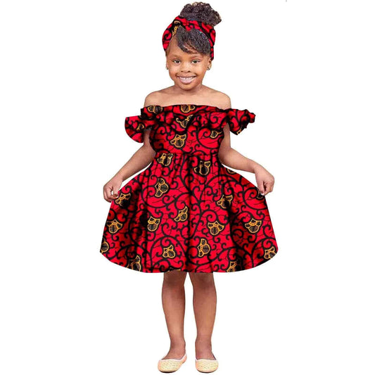  Showlu Fashion Store 2 / L New Fashion Girls African Dress Children Bazin Riche Dashiki Mermaid Dress Fashion Cute Party Dresses Kid African Print Clothing