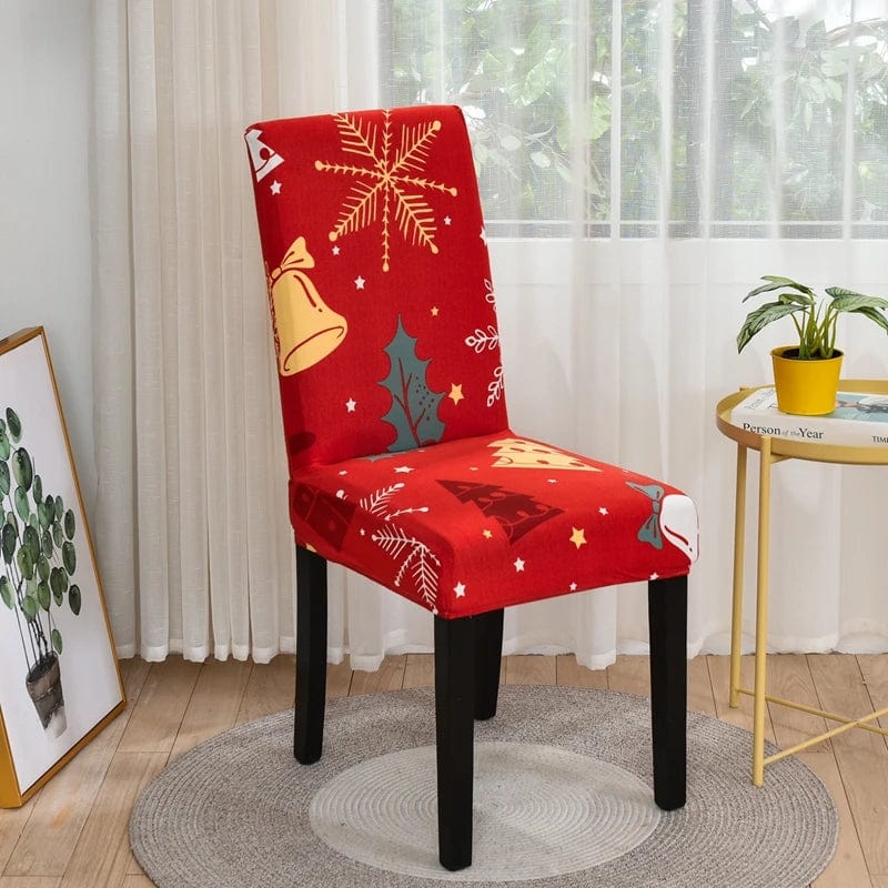  Showlu Fashion Store 2 / Universal Santa Chair Covers for Dining Room Christmas Removable Slipcovers for Dining Chair Red Spandex Kitchen Chair Slipcovers Set