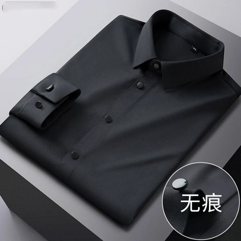  Showlu Fashion Store 2 / XL Men's shirt High elastic and traceless spring and autumn 2024 cotta new long-sleeved  slim spandex non-ironing business leisure