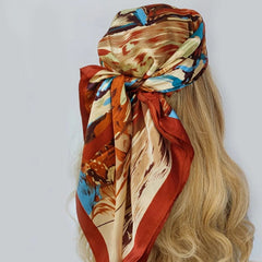 Showlu Fashion Store 20 / 90X90CM 90*90CM Kerchief Fashion Print Satin Silk Scarves Popular Colour Square Shawls Luxury Sunscreen New Headcloth foulard muffler