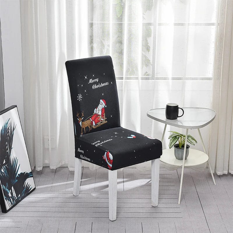  Showlu Fashion Store 20 / Universal Santa Chair Covers for Dining Room Christmas Removable Slipcovers for Dining Chair Red Spandex Kitchen Chair Slipcovers Set