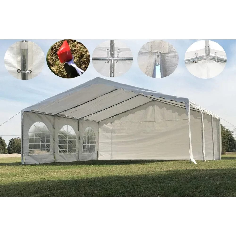 Showlu Fashion Store 20'x20' Budget PE Party Tent Heavy Duty Upgraded Galvanized Gazebo Wedding Tent Canopy Big Tents Carport Outdoor Event