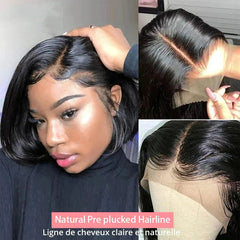 SHOWLU FASHION STORE 200% Density Short Bob Wig 13x4 Lace Front Human Hair Wig 4x4 Transparent Lace Frontal Wigs For Women 100% Human Hair 12 14 Inch