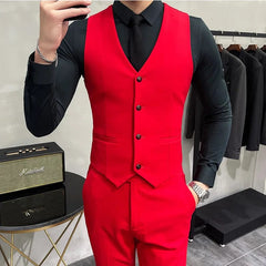 Showlu Fashion Store 2022 Brand New Royal Blue Casual Mens Suit Costume Wedding Suits For Men Slim Fit Groom Suits Wedding Tuxedos Blazer+Pants +Vest