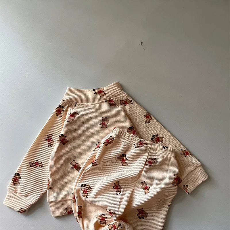 Showlu Fashion Store 2023 Baby Clothes Sets Autumn Warm Baby Girl Clothing Set Outfits Bear Cute Baby Boy Sweatshirts Pants 2pcs Suits for Newborn