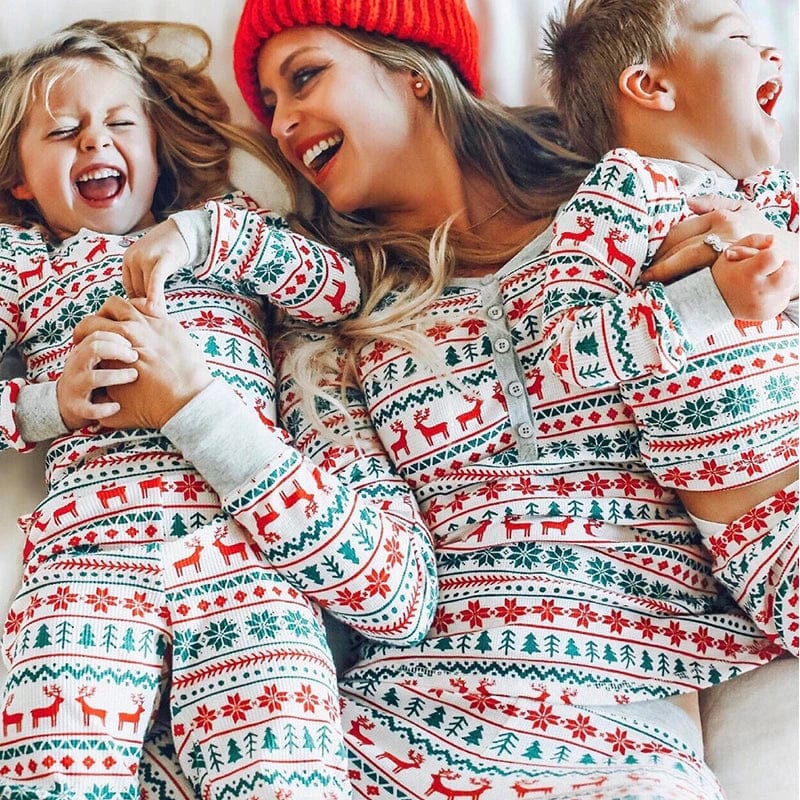 Showlu Fashion Store 2023 Family Christmas Matching Pajamas Set Xmas Adult Kids Mother And Daughter Father Son Sleepwear Baby Family Look Outfits