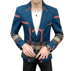 SHOWLU FASHION STORE 2023 Fashion New Men's Casual Suit Jacket Boutique Business Dress Suit Coat British Style Male Houndstooth Grid Plaid Blazers