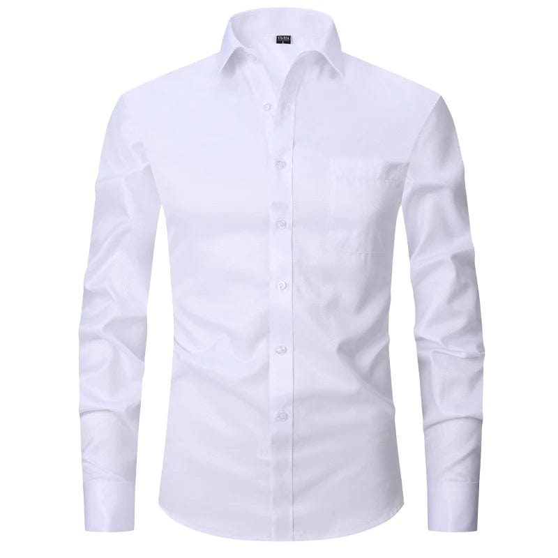 Showlu Fashion Store 2023 Men French Cuff Dress Shirt Cufflinks  New White Long Sleeve Casual Buttons Male Brand Shirts Regular Fit Clothes