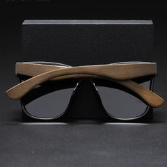 Showlu Fashion Store 2023 Men's New Trendy Polarized Sunglasses Women's One-Piece Sunglasses Decorative Bamboo Wooden Glasses Leg Decoration Comfortable