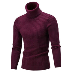 SHOWLU FASHION STORE 2023 Winter Men Warm Turtleneck Sweater Mens Rollneck Warm Knitted Sweater Keep Warm Men  Casual  Jumper Knit Woolen Sweater