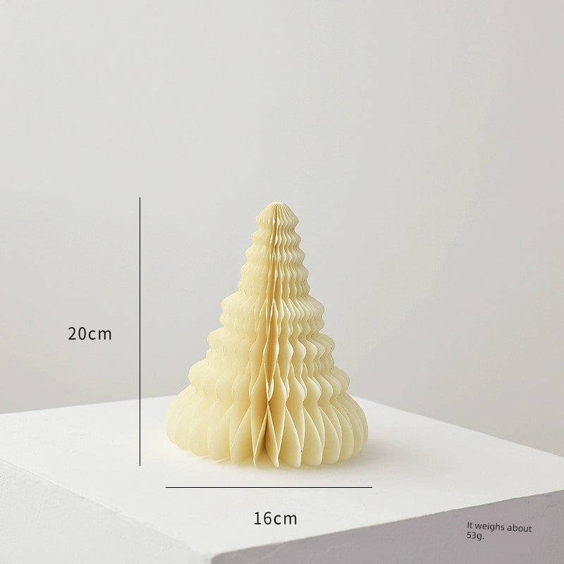  Showlu Fashion Store 20cm beige C Nuoqi Christmas Tree Ornaments Honeycomb Mini Christmas Tree Christmas Origami Decoration Scene Layout Props Gift Ornament