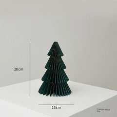  Showlu Fashion Store 20cm dark green B Nuoqi Christmas Tree Ornaments Honeycomb Mini Christmas Tree Christmas Origami Decoration Scene Layout Props Gift Ornament