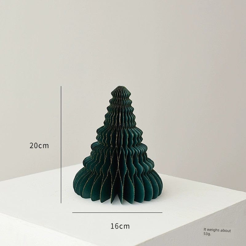  Showlu Fashion Store 20cm dark green C Nuoqi Christmas Tree Ornaments Honeycomb Mini Christmas Tree Christmas Origami Decoration Scene Layout Props Gift Ornament