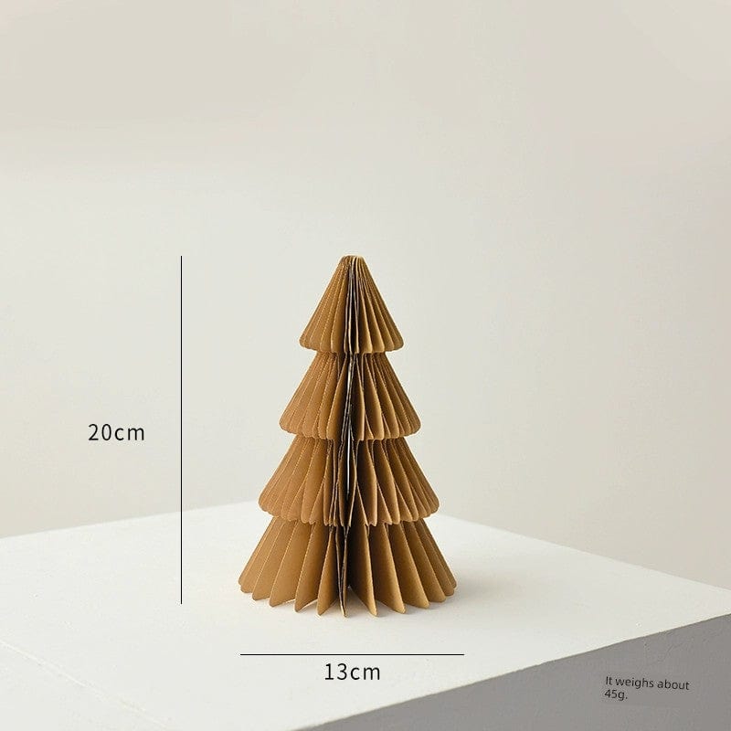  Showlu Fashion Store 20cm light brown B Nuoqi Christmas Tree Ornaments Honeycomb Mini Christmas Tree Christmas Origami Decoration Scene Layout Props Gift Ornament