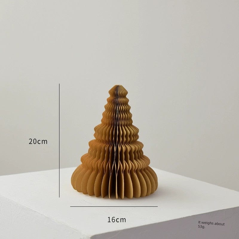  Showlu Fashion Store 20cm light brown C Nuoqi Christmas Tree Ornaments Honeycomb Mini Christmas Tree Christmas Origami Decoration Scene Layout Props Gift Ornament