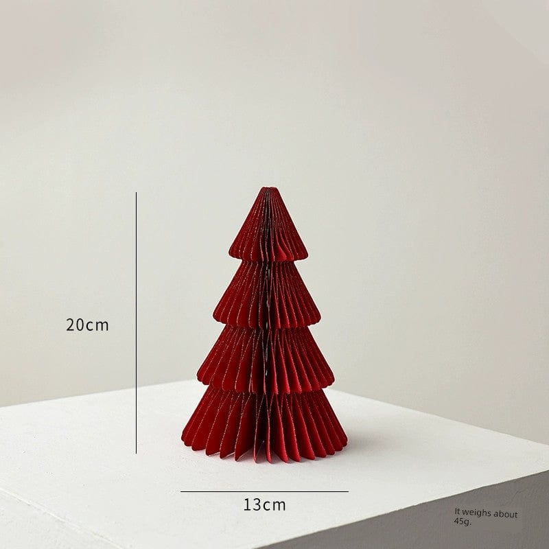  Showlu Fashion Store 20cm red B Nuoqi Christmas Tree Ornaments Honeycomb Mini Christmas Tree Christmas Origami Decoration Scene Layout Props Gift Ornament