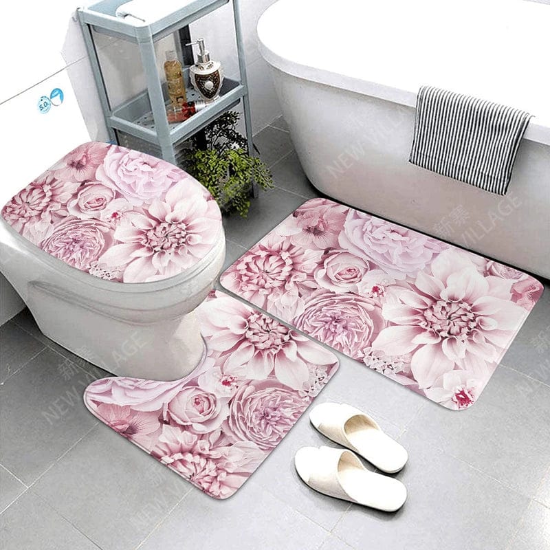 Showlu Fashion Store 22114sjt-000433- / CN / 75x44.45x37.41x38cm Anti-slip Bath Mat Bathroom Rug Shower Mat Decorative Absorbent Foot Mat Entrance Bathtub toilet rug boho Nordic plant leaf