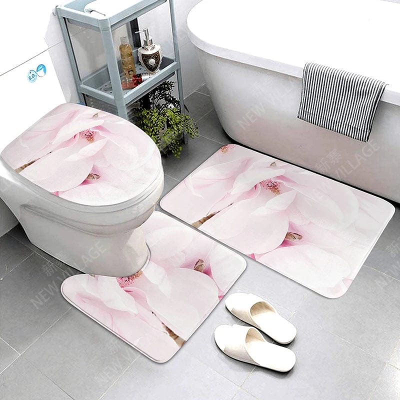 Showlu Fashion Store 22114sjt-000434- / CN / 75x44.45x37.41x38cm Anti-slip Bath Mat Bathroom Rug Shower Mat Decorative Absorbent Foot Mat Entrance Bathtub toilet rug boho Nordic plant leaf