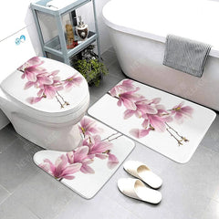 Showlu Fashion Store 22114sjt-000440- / CN / 75x44.45x37.41x38cm Anti-slip Bath Mat Bathroom Rug Shower Mat Decorative Absorbent Foot Mat Entrance Bathtub toilet rug boho Nordic plant leaf