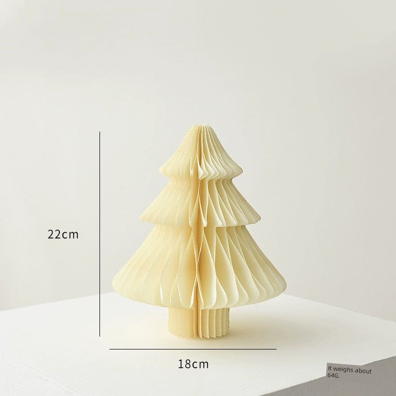  Showlu Fashion Store 22cm beige A Nuoqi Christmas Tree Ornaments Honeycomb Mini Christmas Tree Christmas Origami Decoration Scene Layout Props Gift Ornament