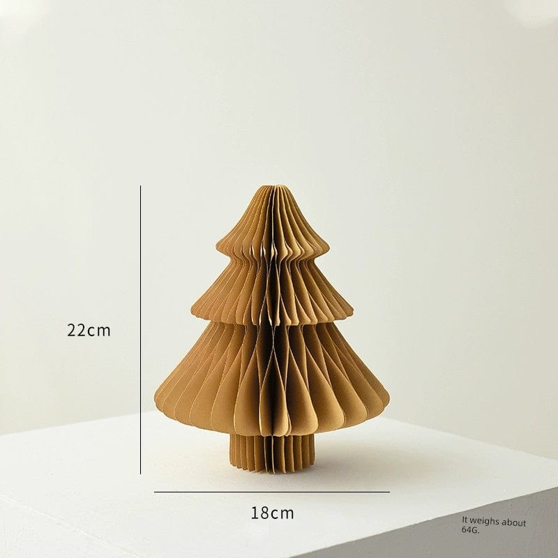  Showlu Fashion Store 22cm light brown A Nuoqi Christmas Tree Ornaments Honeycomb Mini Christmas Tree Christmas Origami Decoration Scene Layout Props Gift Ornament