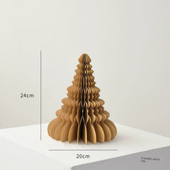  Showlu Fashion Store 24cm light brown C Nuoqi Christmas Tree Ornaments Honeycomb Mini Christmas Tree Christmas Origami Decoration Scene Layout Props Gift Ornament