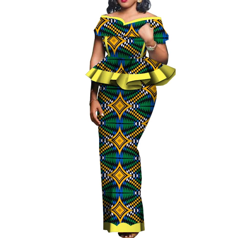 SHOWLU FASHION STORE 24fs1544 / S Party African Dress Women Skirt Sets Traditional  2 Pieces Suits Custom Made Dashiki Tops and Skirts Plus Size Clothing WY5104