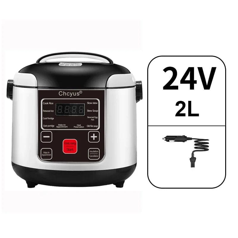 Showlu Fashion Store 24V English 12V 24V 220V Mini Rice Cooker Car Truck Soup Porridge Cooking Machine Food Steamer Heating Lunch Box Meal Heater Warmer 2L