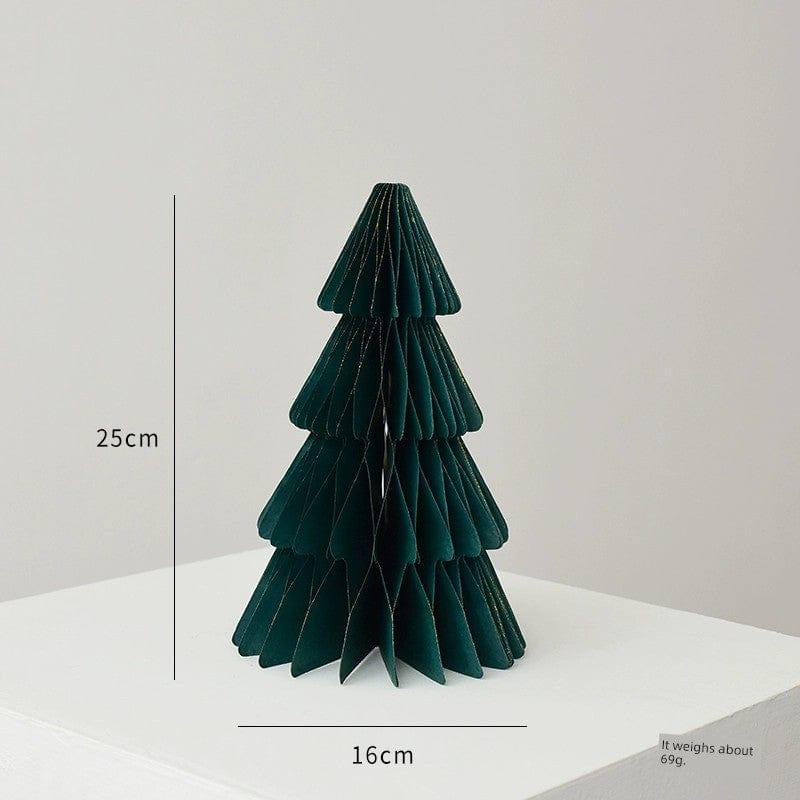  Showlu Fashion Store 25cm dark green B Nuoqi Christmas Tree Ornaments Honeycomb Mini Christmas Tree Christmas Origami Decoration Scene Layout Props Gift Ornament