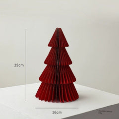  Showlu Fashion Store 25cm red B Nuoqi Christmas Tree Ornaments Honeycomb Mini Christmas Tree Christmas Origami Decoration Scene Layout Props Gift Ornament