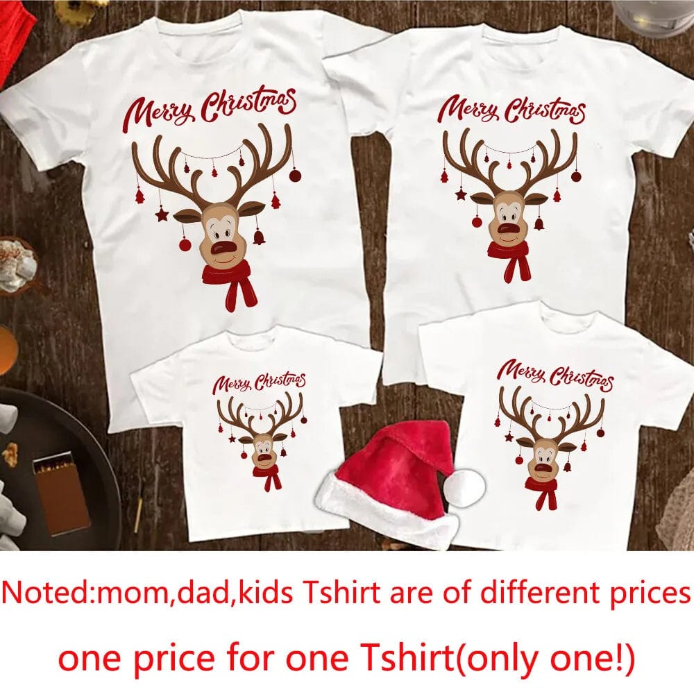 Showlu Fashion Store 272276 / daddy XXL Christmas Deer Print Family Matching Outfits Xmas Mommy Daddy Kids Shirt Family Clothes Christmas Party Family Shirt Xmas Gift