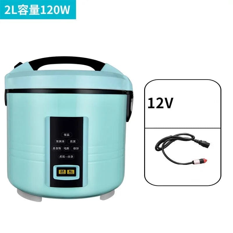 Showlu Fashion Store 2L 12V 2L Smart rice cooker for car electric rice cooker 12V24V220V trolley truck multi-function car home dual-use self-driving essenti