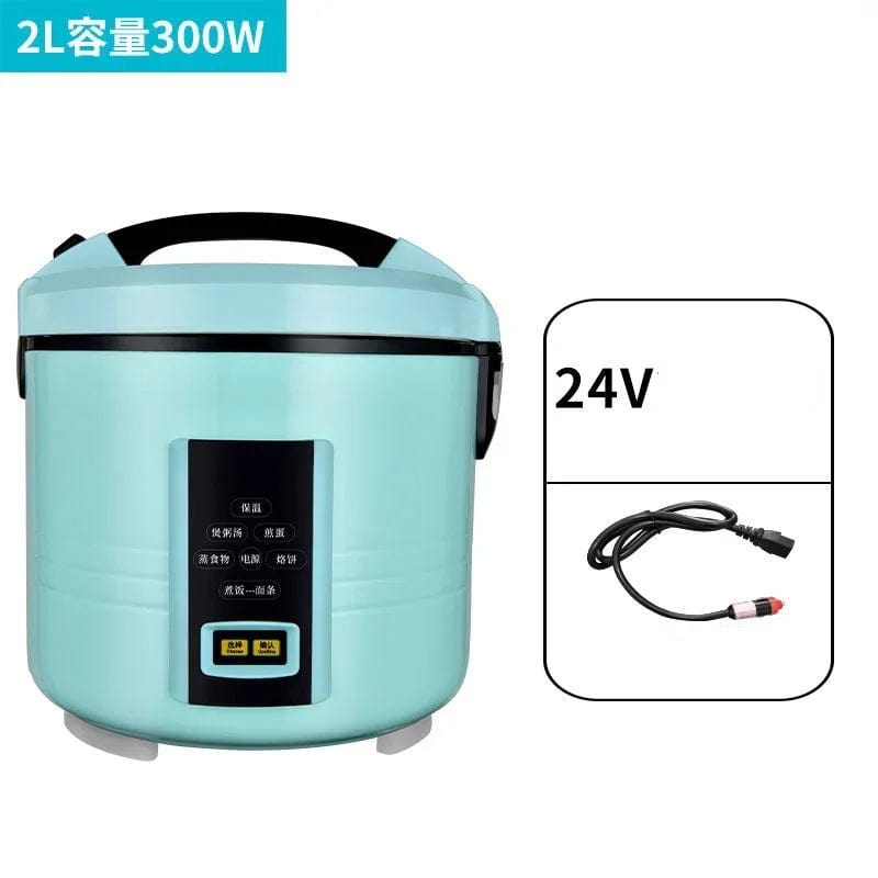 Showlu Fashion Store 2L 24V 2L Smart rice cooker for car electric rice cooker 12V24V220V trolley truck multi-function car home dual-use self-driving essenti