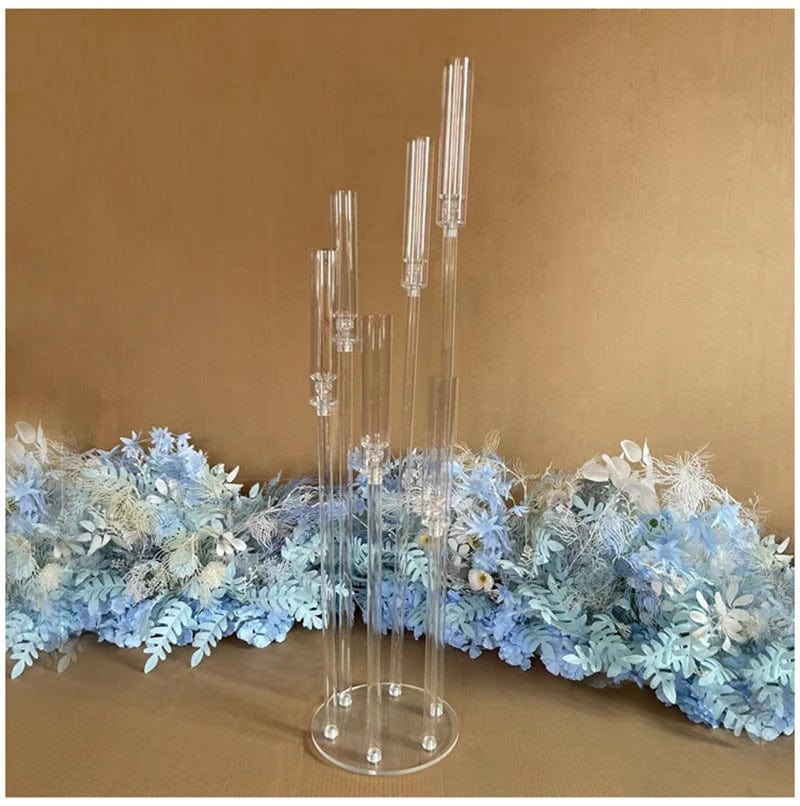 Showlu Fashion Store 2pcs 5pcs 10pcs Wedding Decoration Centerpiece Candelabra Clear Candle Holder Acrylic Candlesticks for Weddings Event Party