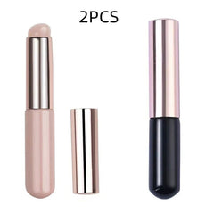  Showlu Fashion Store 2PCS-A Q Soft Silicone Lip Brush With Dust Proof Cover Round Head Lipstick Applicator Lip Cosmetic Tool Multi-use Eyeshadow Brush