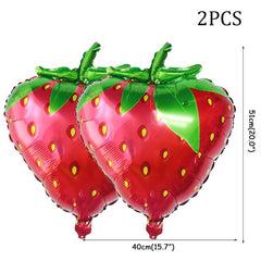  Showlu Fashion Store 2pcs Strawberry Party Decoration Girls Birthday Party Disposable Tableware Pink Paper Plate Cup Tablecloth Outdoor Picnic Party Decor