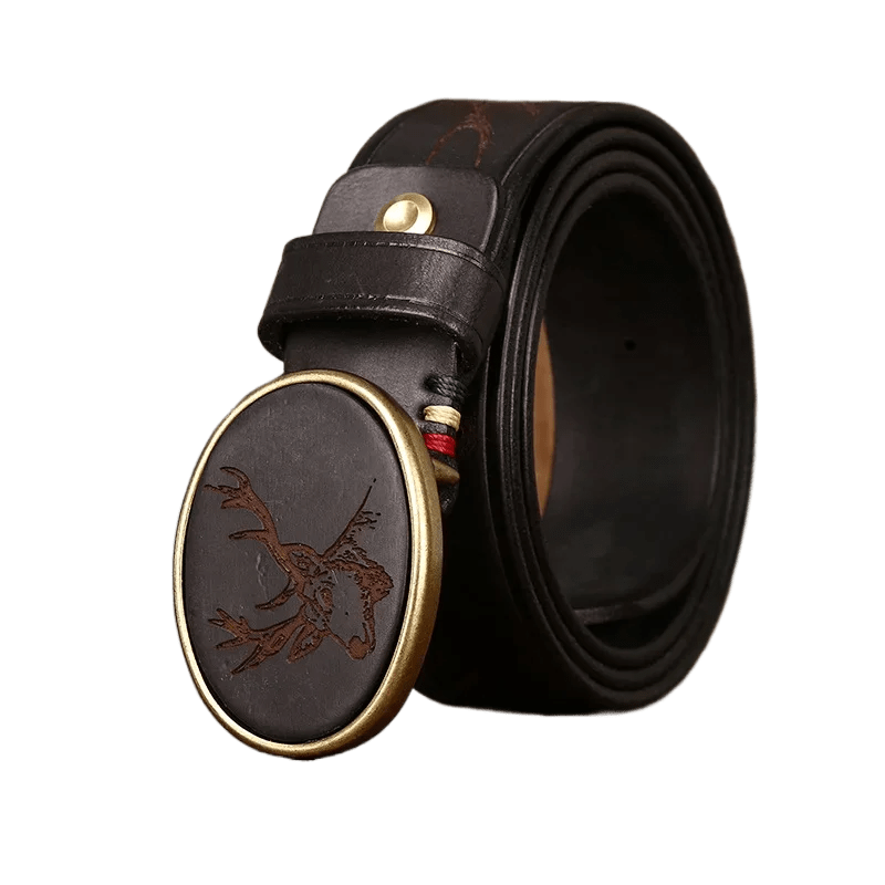 Showlu Fashion Store 3.8cm Pure Cow Leather High Quality Men's Belt Men's Brass Smooth Buckle Belt Luxury Designer Jeans Cintos