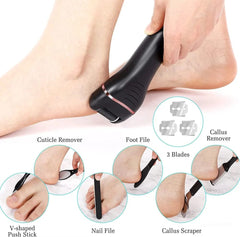 SHOWLU FASHION STORE 3 Heads Electric Foot File Callus Remover Professional Pedicure Machine Tools Rechargeable Waterproof Heel Dead Skin Scrubber