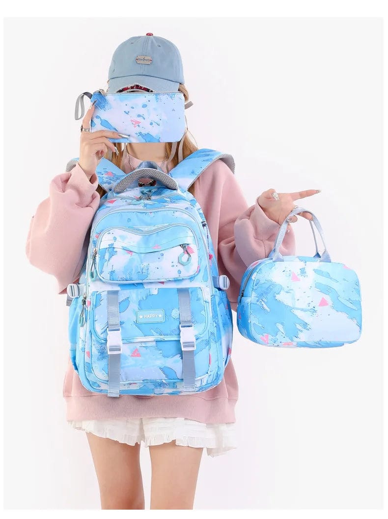 SHOWLU FASHION STORE 3 PCS Camouflage Design Kids Backpacks for Girls School Bag with Lunch Box purse Cute Bookbag Kids Backpack waterproof schoolbag