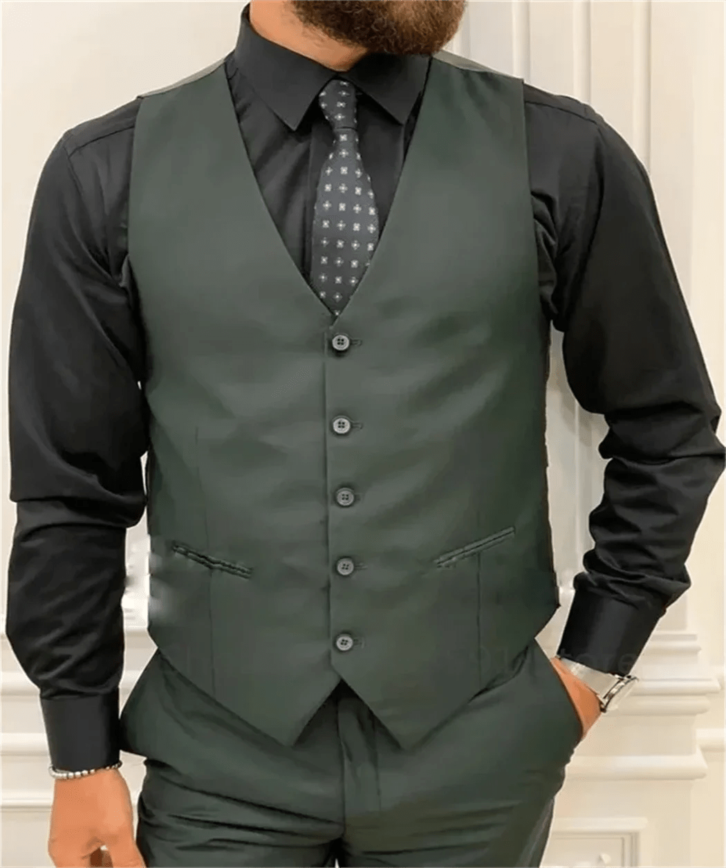 SHOWLU FASHION STORE 3 Pieces Men Suits  For Wedding Tuxedo Formal Sim Fit Jacket Vest Pants Groom Notched Lapel Single Breasted (Blazer+Vest+Pants)