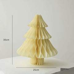  Showlu Fashion Store 30cm beige A Nuoqi Christmas Tree Ornaments Honeycomb Mini Christmas Tree Christmas Origami Decoration Scene Layout Props Gift Ornament